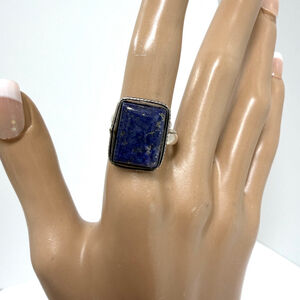 Handmade Silver Plated Lapis Lazuli Adjustable Ring New with Gift‎ Box